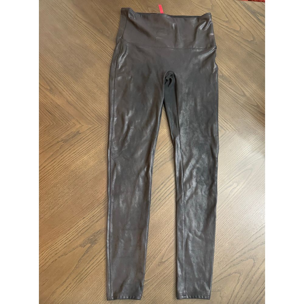 Women's Spanx Black‎ Faux Leather Leggings Size Large